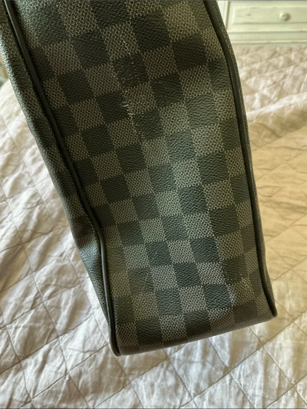 Louis Vuitton Black Checkered Laptop Bag